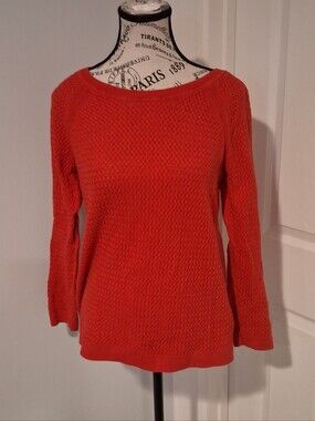 Sonoma Womens Ultra Soft Textured Honeycomb Crewneck Sweater Top M